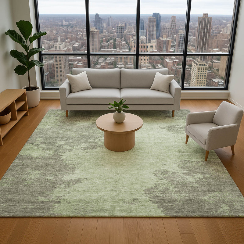 Premium Machine Washable Breault AMF1913 Abstract Rug, Rectangle 10' x 14'