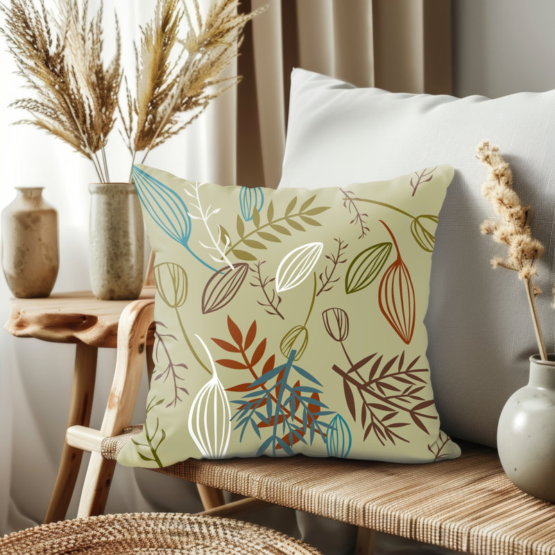 Housse de coussin, Vert abstrait, H 21,5 po x l 21,5 po