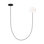 Peter Bristol Helium 1-light large LED chandelier in matte black finish with glass shade