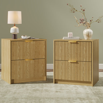 2 Drawer Nightstand, Set Of 2