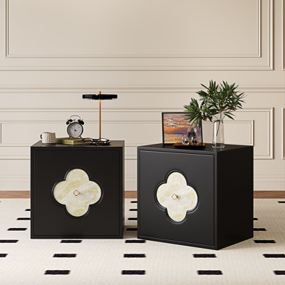 19.7'' W Nightstand Set Of 2, Bedside Table, Accent Storage Cabinet With Door