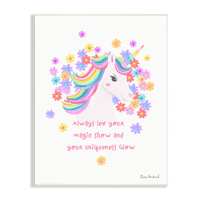 Citation magique et unique à motif floral de licorne par Diane Neukirch