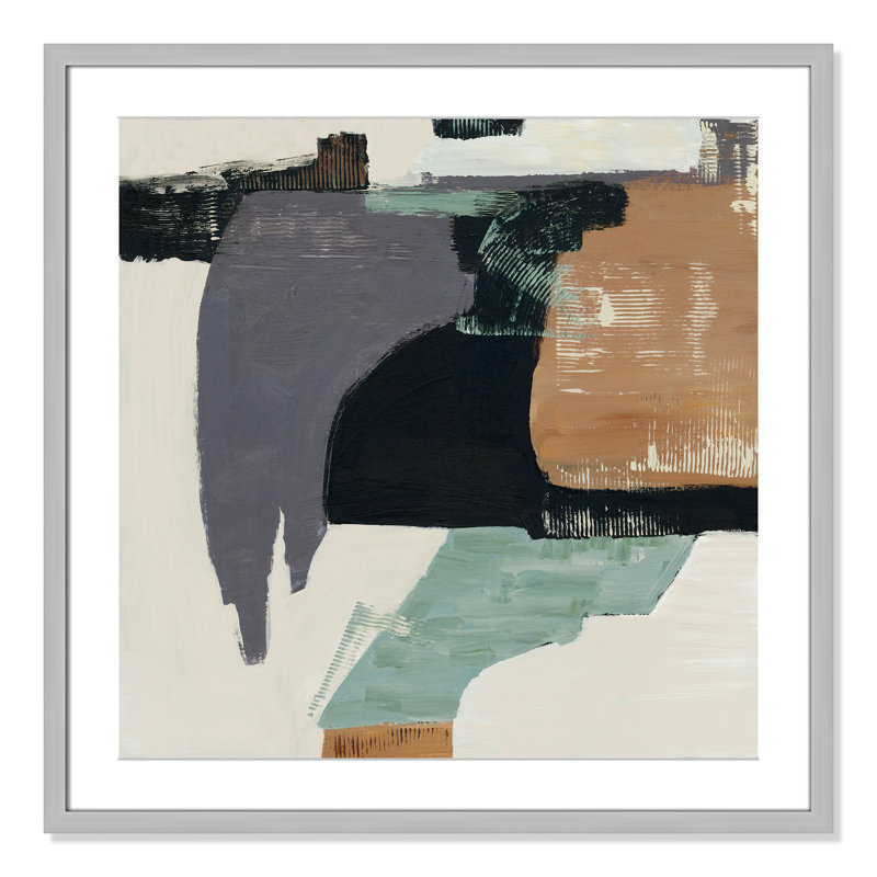 «Bold Divisions I Print» par Jacob Q, L 27,5 po x H 27,5 po, Imprimé mat, Argent mat