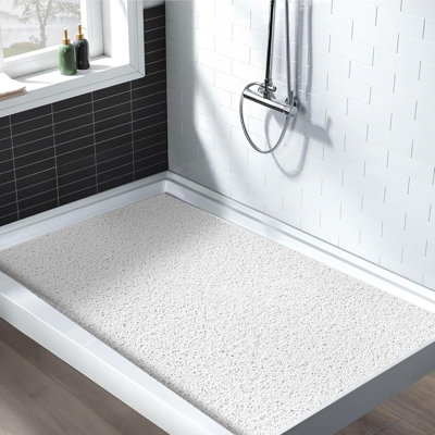 Tapis de douche en luffa extra large à dos ajouré, 90 x 60 cm, antidérapant et exfoliant, pour douche à l'italienne.