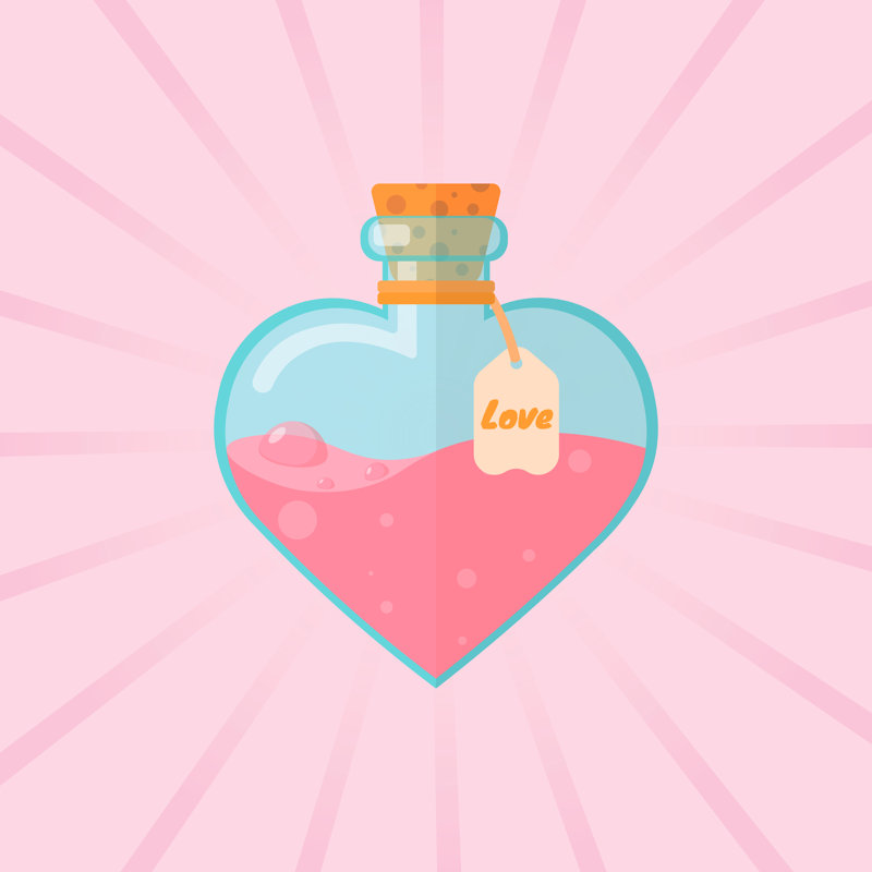 Love, Vector - Wrapped Canvas Print, 30cm H x 30cm W