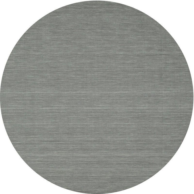 Tapis contemporain gris, Rond 5 pi