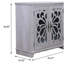 Élégant buffet avec 2 portes en miroir en acrylique, buffet et rangement, armoire décorative grise et stratifié gris et support en panneau de fibres à densité moyenne, tablette spacieuse réglable-1175148606