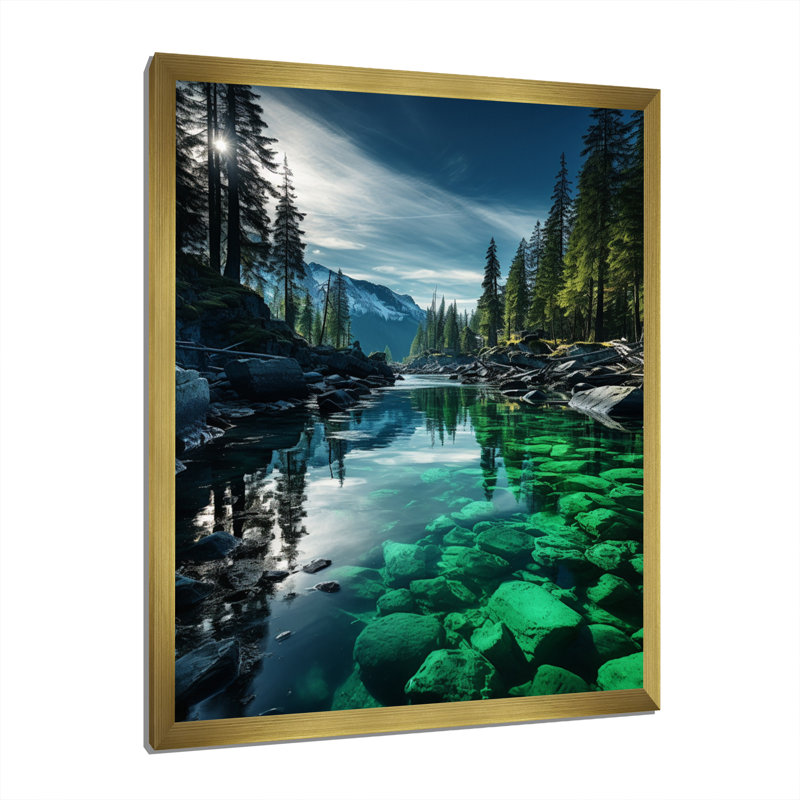 Belverly Alaska Northern Lights - impression, H 32 po x l 24 po x P 1 po, Encadrement doré