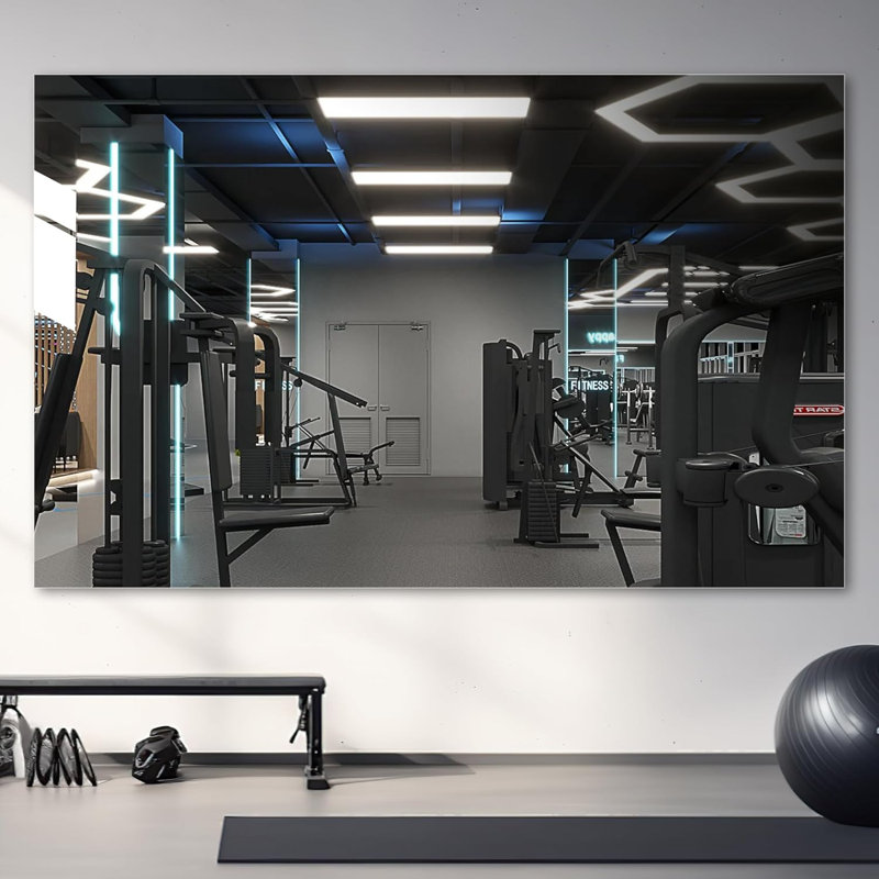 Hasipu Home Gym Mirror, Large Mirror Full Length, Mounted Full Body Mirror, Frameless Mirror Tiles for Workout, Yoga, Garage, Bedroom, Dance
