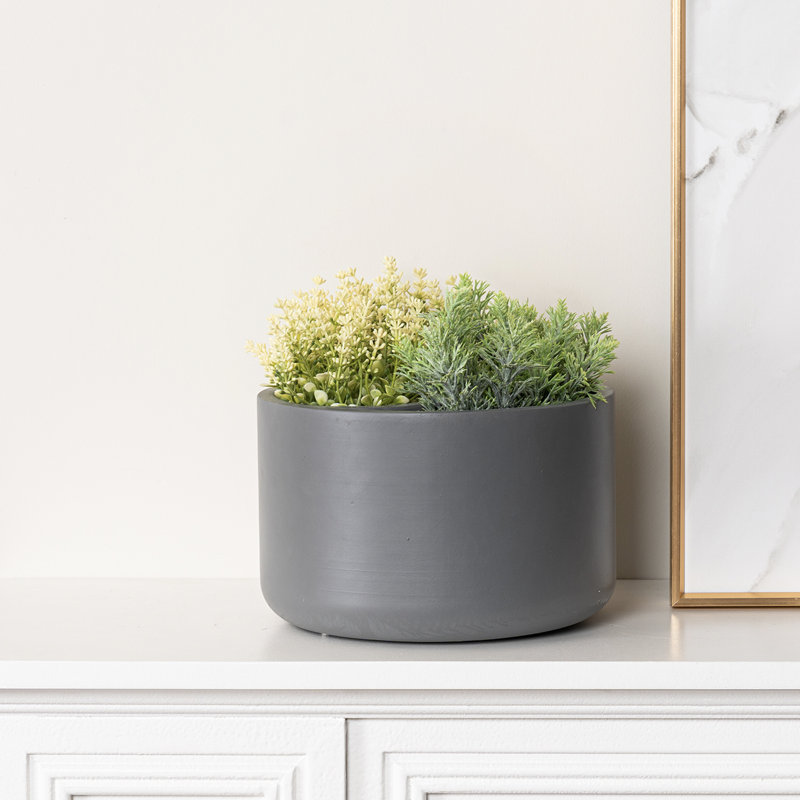 Indoor 8-Inch Concrete Flower Pot Planter, 13.8 cm H x 20.9 cm W x 20.9 cm D