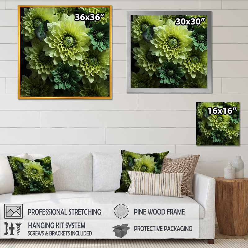 «Mums Fragrant Elegance I», reproduction sur toile, Cadre simple noir, H 30 po x l 30 po x P 1 po
