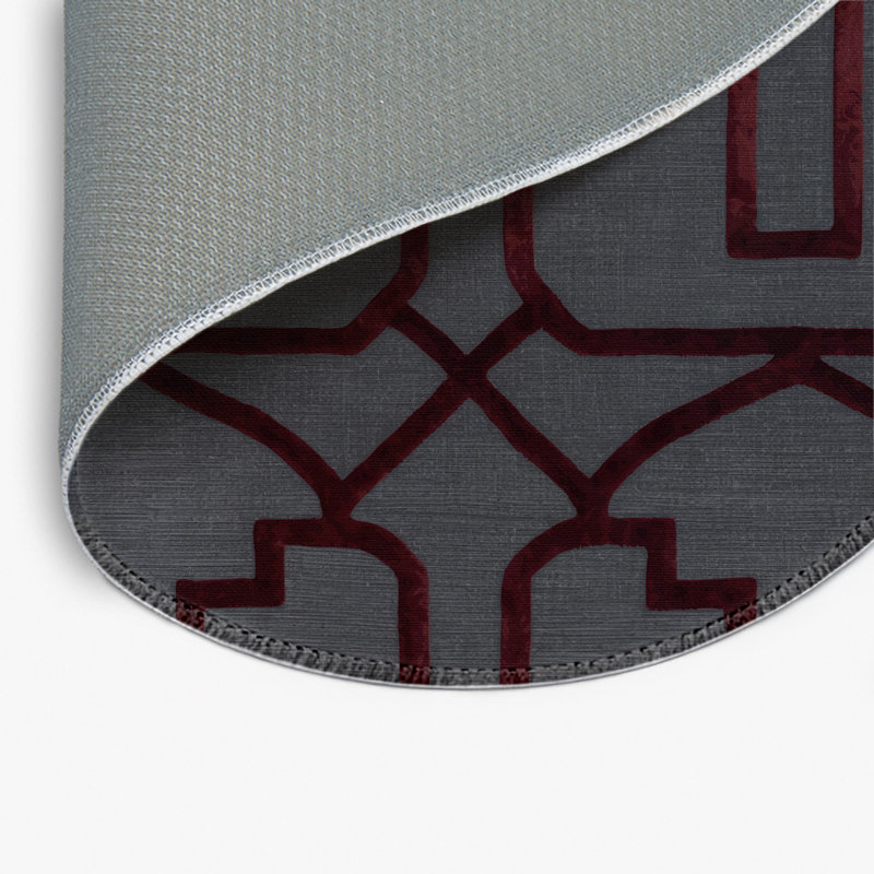 Tapis gris intérieur et extérieur Trellis, Rond 5 pi