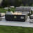 48-Inch Rectangular Concrete Propane/Natural Gas Fire Pit Table With 50000 Output, Push-Button Ignition, Adjustable Flame, Lava Rocks, And Cover Fiber Table, , Push - Button Weather