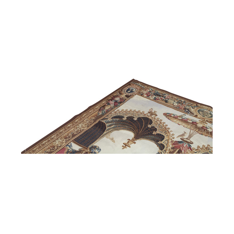Hand-Knotted Wool Area Rug in Red/Beige/Brown