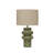 Stoneware Table Lamp with Linen Shade-53327652-53327653