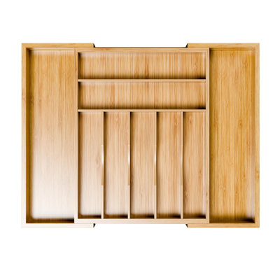 Organisateur de tiroir de cuisine en bambou, organisateur à couverts extensible, plateau à ustensiles pour couverts, naturel