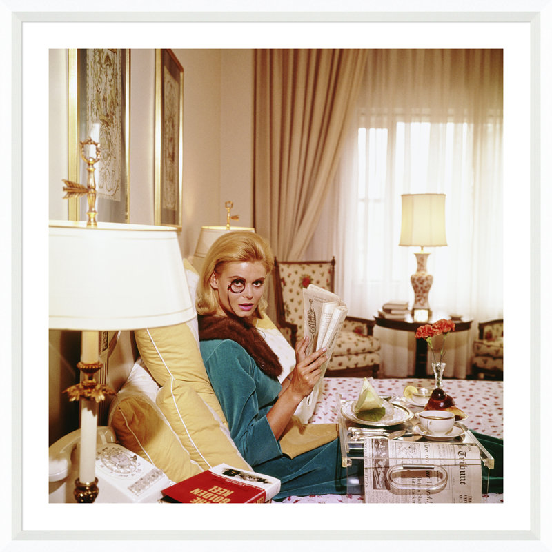 Monocled Miss by Slim Aarons, White, 25" H x 25" W x 1.75" D