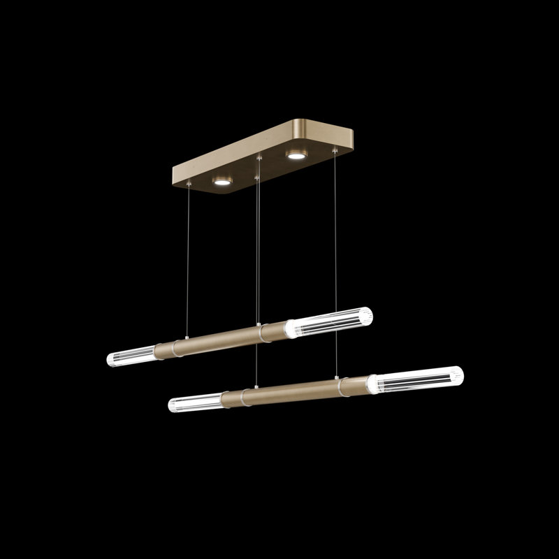 Luminaire suspendu l 71 po Antonia, Feuille de nickel/or