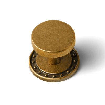 Boutons d'armoire ronds en laiton antique GOO-KI avec plaque arrière (style G018Y), poignées de tiroir en alliage de zinc pour armoires de cuisine, tiroirs de commode, portes d'armoire