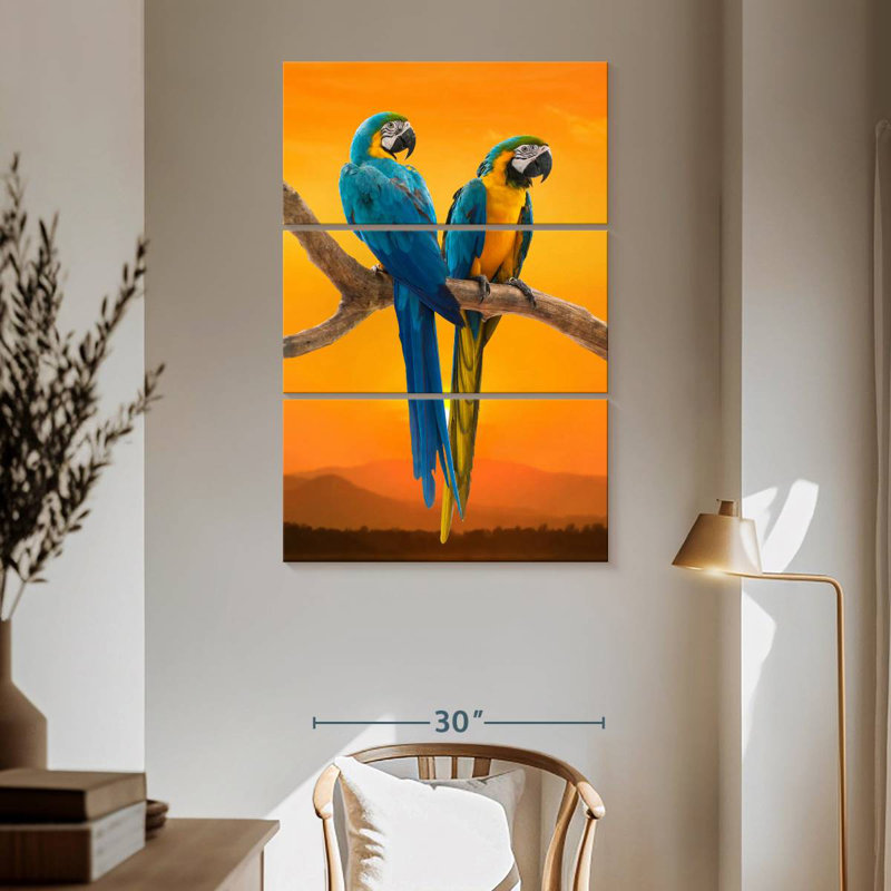 Brampt Sunset Macaw, 65" H x 42" W