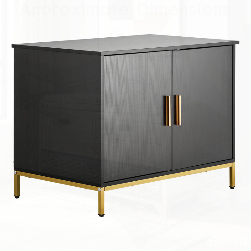 Meuble de litière moderne pour chat, armoire cachée avec pieds et poignée en métal, table de bout élégante pour les chambres à coucher et les salons