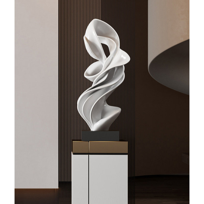 Sculpture moderne moderne en fibre de verre, H 23,62 po x l 9,84 po x P 8,27 po