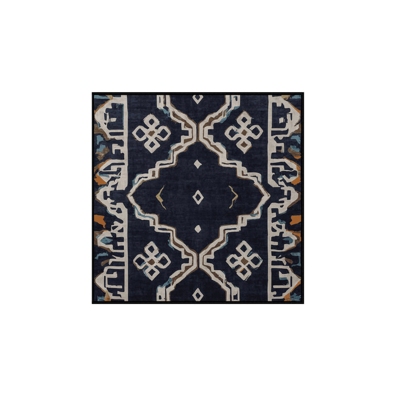 Machine Washable Gray Area Rug, Square 3'