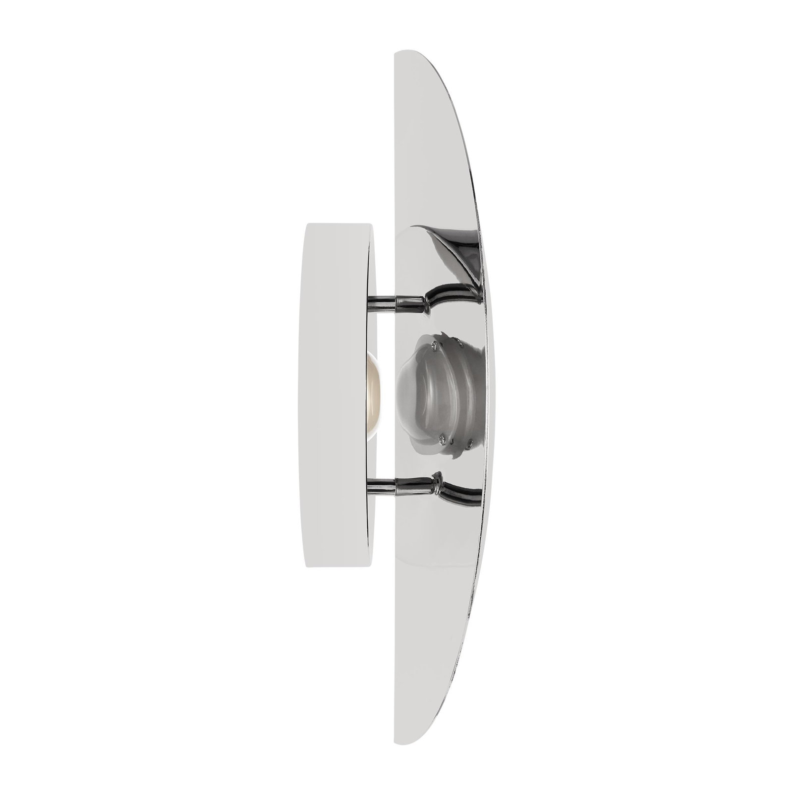Keef Single Light Armed Sconce, Polished Nickel, Polished Nickel