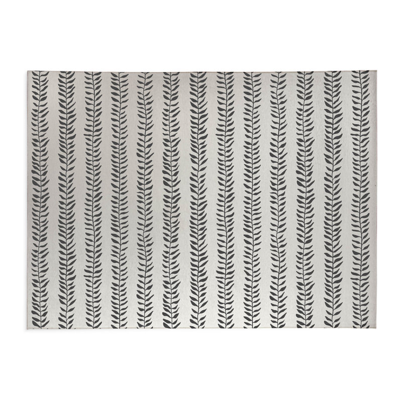 Mystic Ivy Kids Play Mat, Rectangle 5' x 7', Ivory/Charcoal