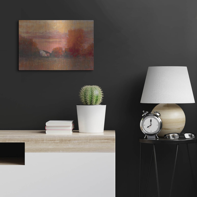 Art mural en métal Winston Porter «Orange Sky» par Carol Strock Wasson