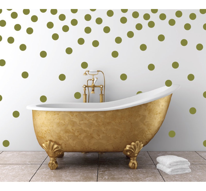Adhésif décoratif à pois, H 48 po x l 78 po x P 0,01 po, Olive
