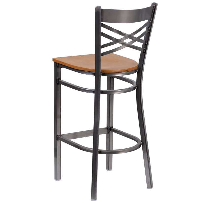 Tabouret de bar en métal «X», Naturel