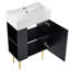 Meuble-lavabo 21,6 po, armoire combinée, meuble de rangement pour salle de bain, lavabo simple en céramique, rangement à gauche-1215150092-1215150081