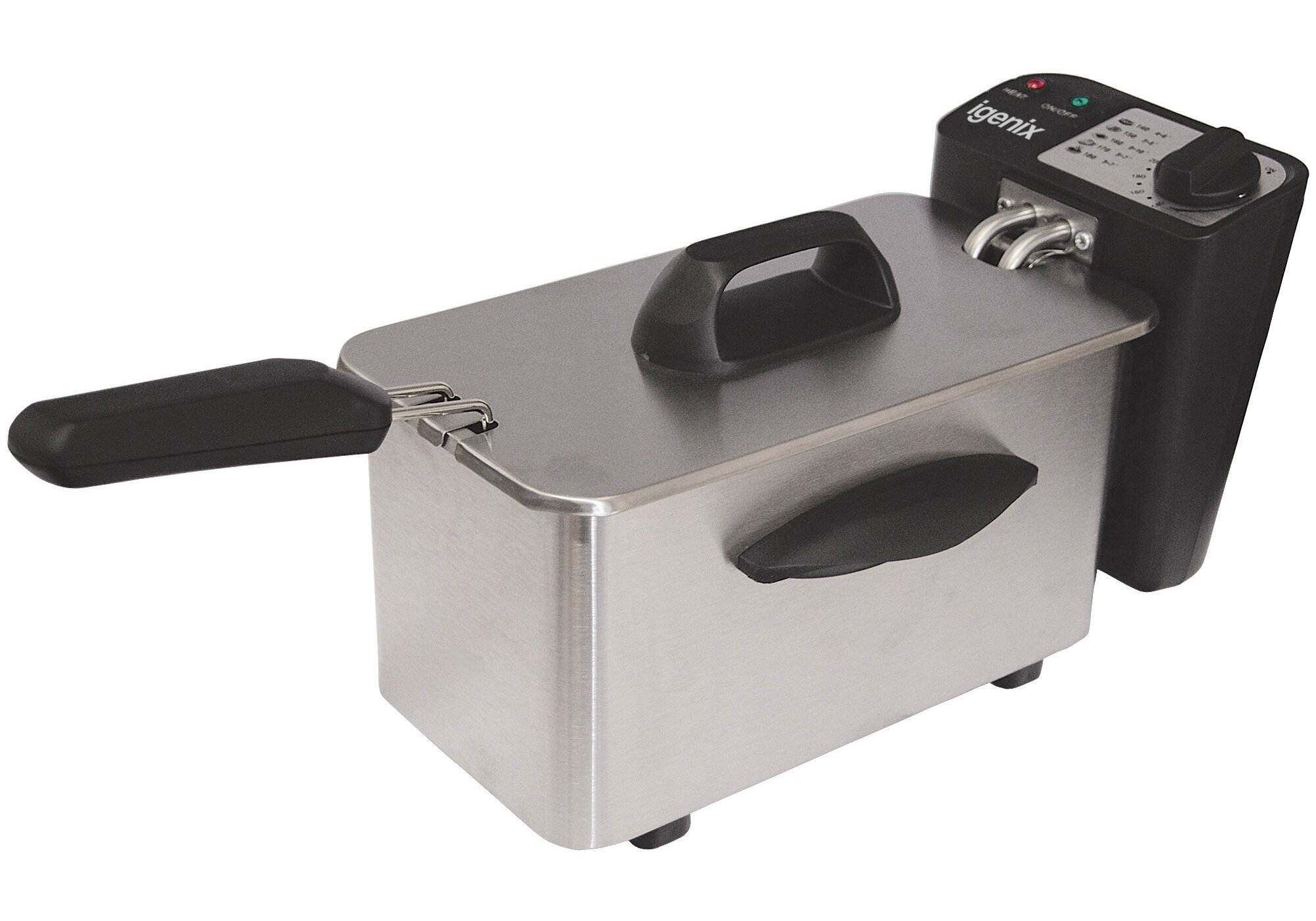 KitchenPerfected 1.0Ltr Compact Deep Fryer - Cream/Black