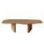 Table basse de 47,2 pouces de forme libre en placage de bois de frêne rustique pour petit salon
