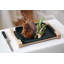 Staub Cast Iron 13 x 9-inch Rectangular Serving Dish with Wood Base - Matte Black