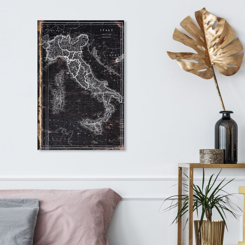 « map of italie 1873 », impression sur toile, H 24 po x l 16 po, Toile tendue
