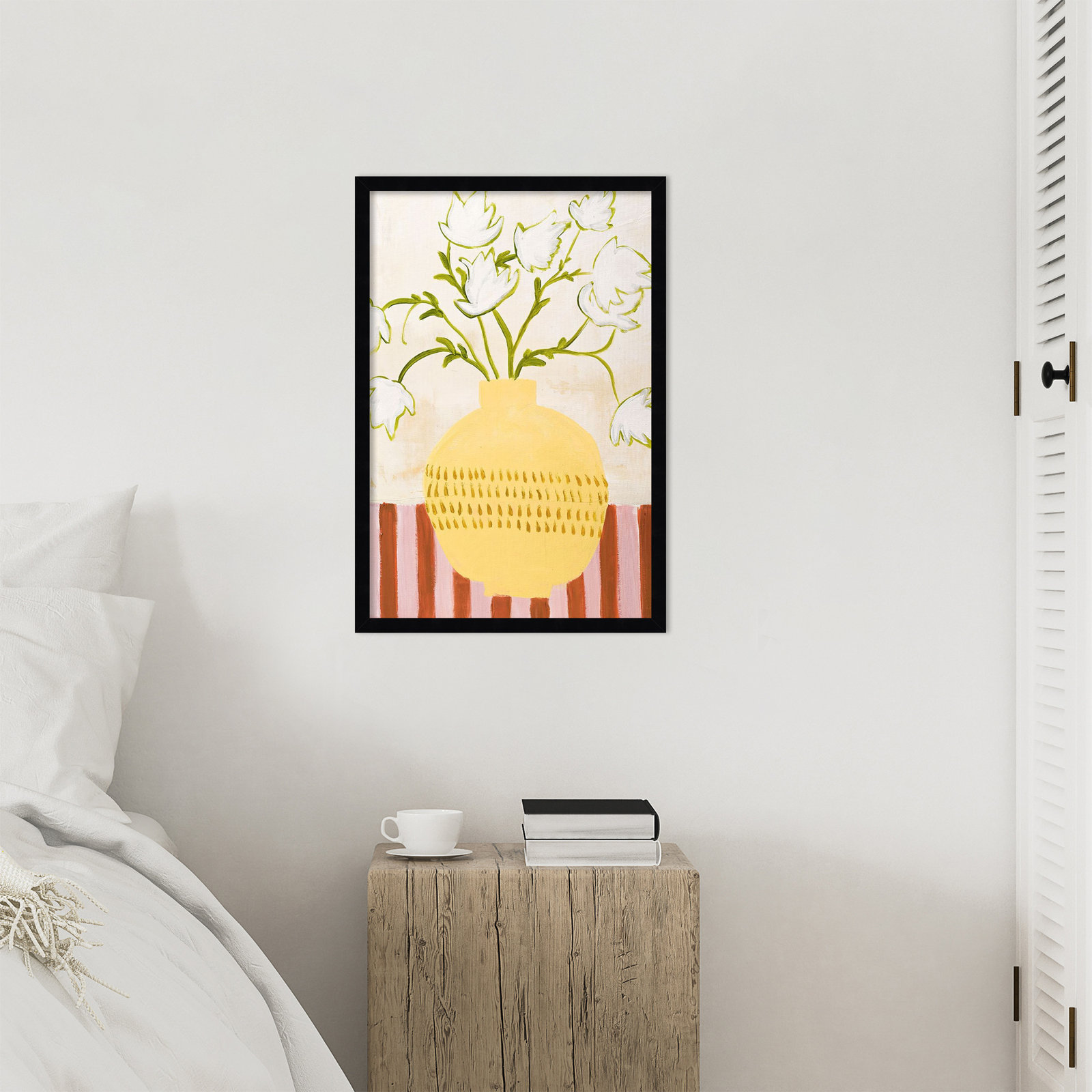 Yellow Vase Print by Design Fabrikken, Black, 25" H x 17" W