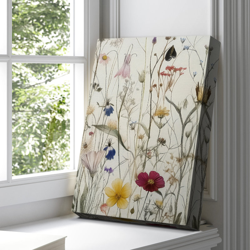 Floral, toile tendue avec châssis Lxxix - prête à être accrochée, H 27 po x l 18 po