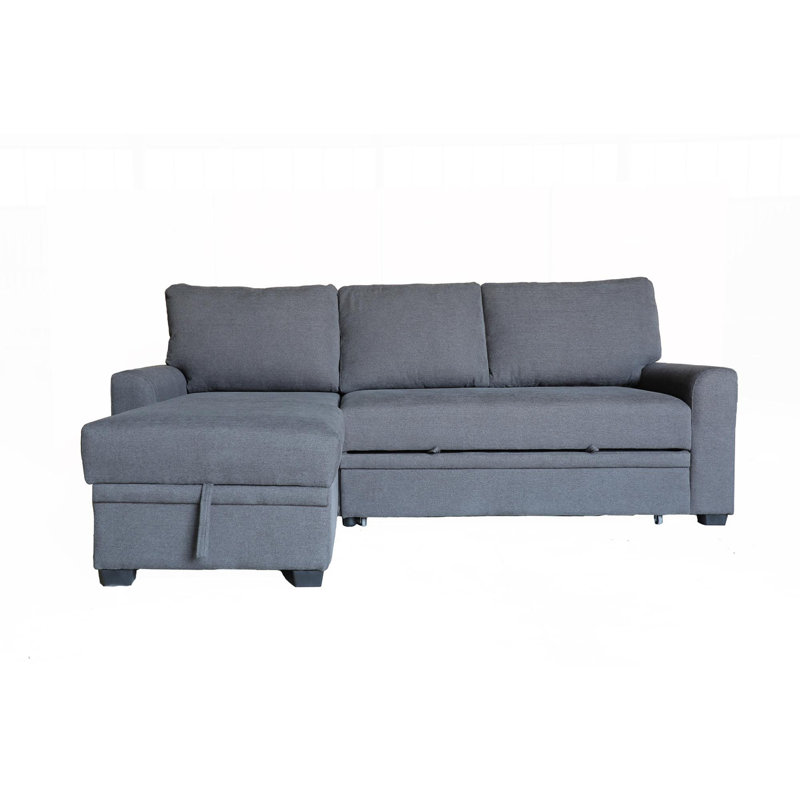 Canapé-lit modulaire en flanelle de tissu, Gris