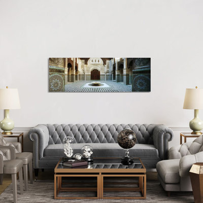 Interiors Of A Medersa, Medersa Bou Inania, Fez, Morocco - Wrapped Canvas Panoramic Print