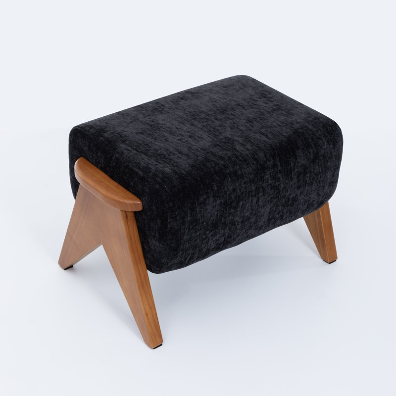65cm Wide Rectangle Solid Colour Standard Ottoman, Black