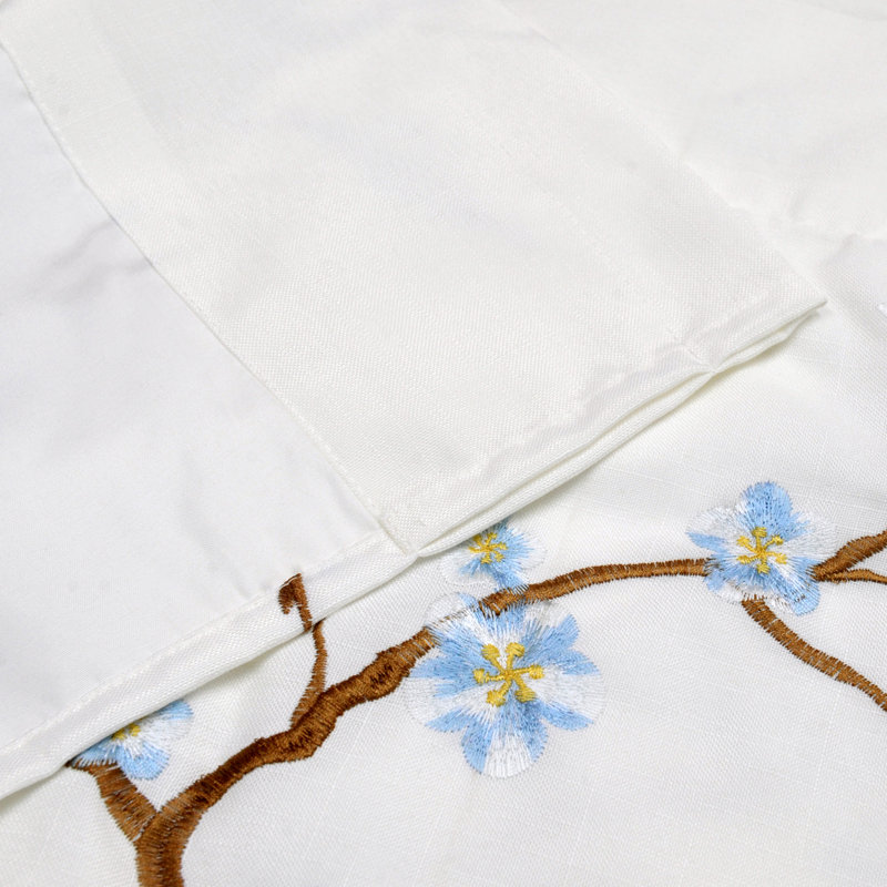 Floral Scalloped Window Valance, Light Blue