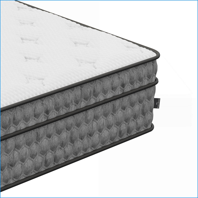 Mattresses 11\" Medium Cool Gel Memory Foam Hybrid Euro-Top, Greenguard Gold, Made in USA (Twin) | Foam+Spring | Off-White
