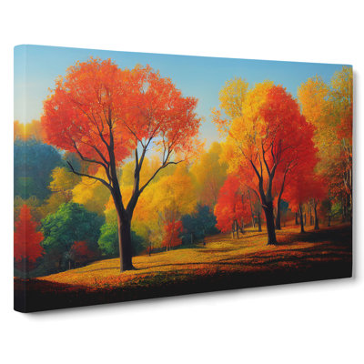 Charismatic Autumn Forest - Wrapped Canvas