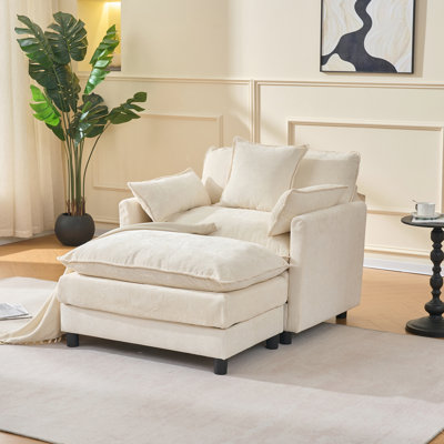 Chaise d'appoint moderne avec repose-pieds