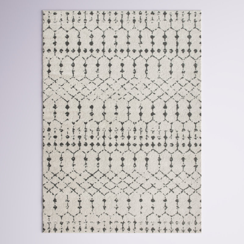 Tapis de style géométrique moderne Jarnell, Rectangle 5 pi x 7 pi