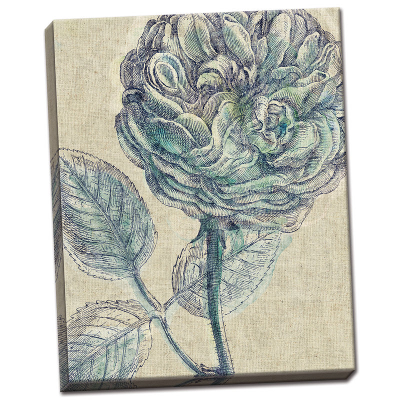« belle fleur iii crop linen », impression, H 14 po x l 11 po x P 0,75 po, Toile tendue