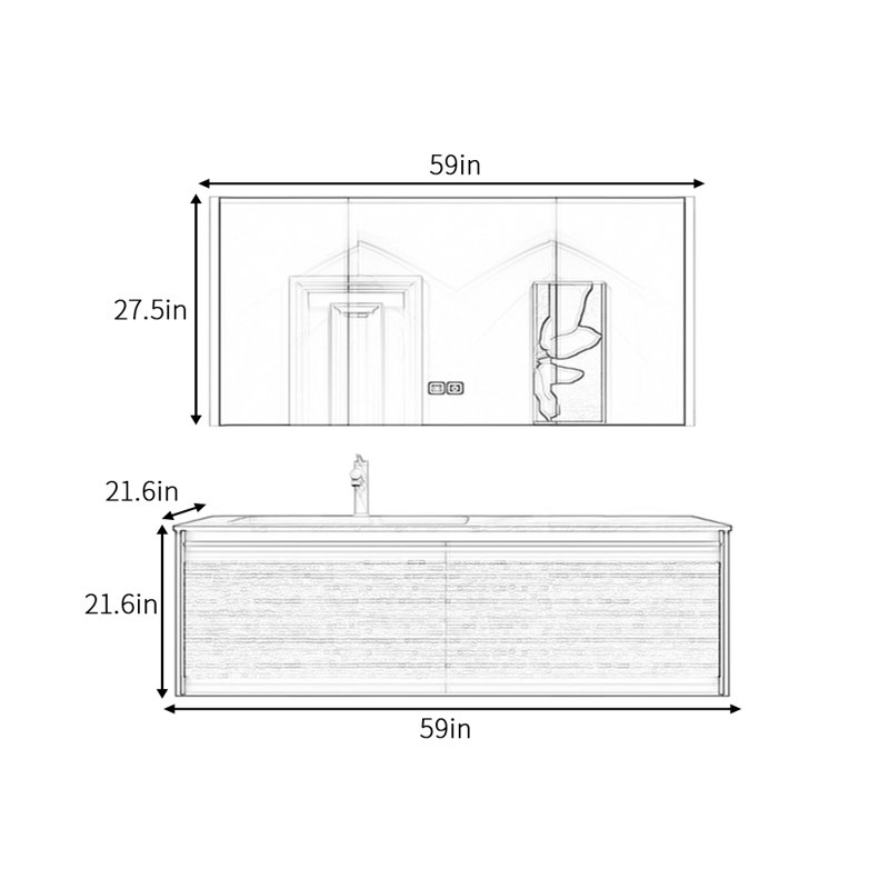 Applin, 21.6" H x 59" W x 21.6" D