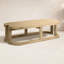 Table basse en bois d'acacia Emory avec finition en teck clair